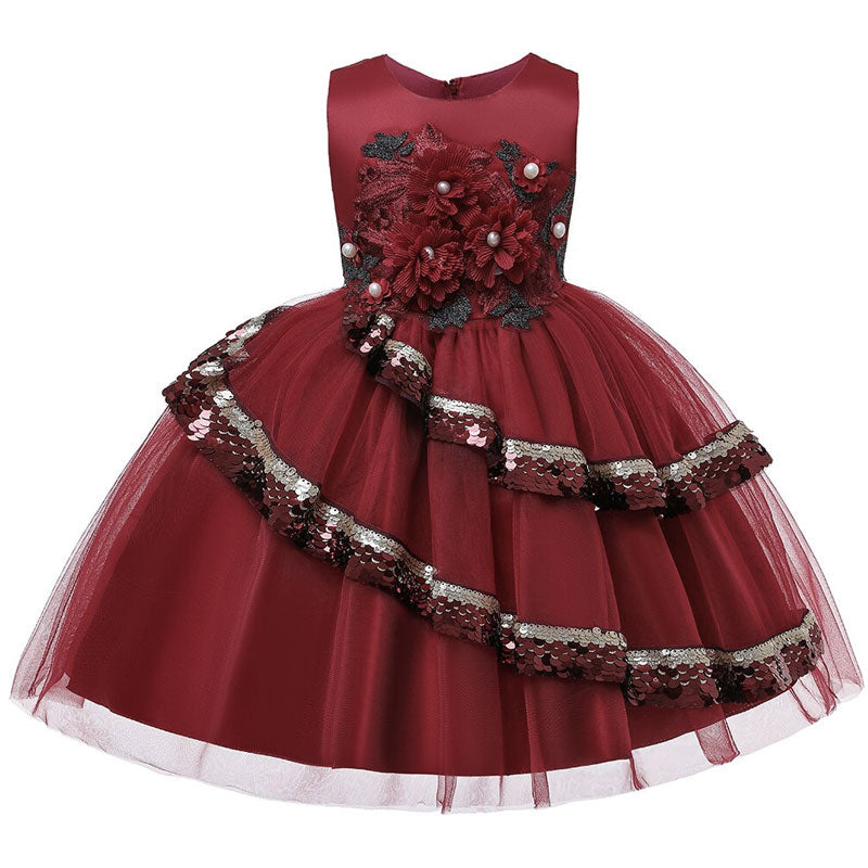 robe cérémonie bordeaux fille