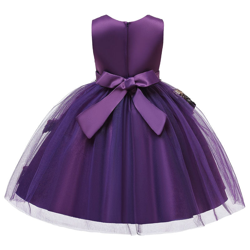 robe cérémonie fille fleurs violette