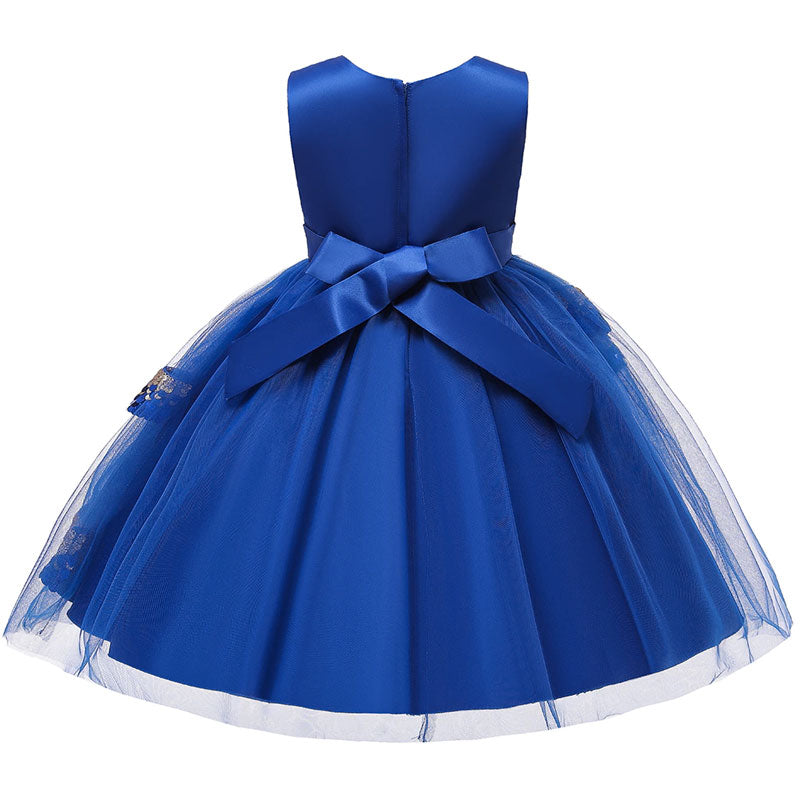 robe cérémonie fille pas cher fleur bleu