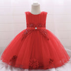 robe cérémonie rouge bébé fille