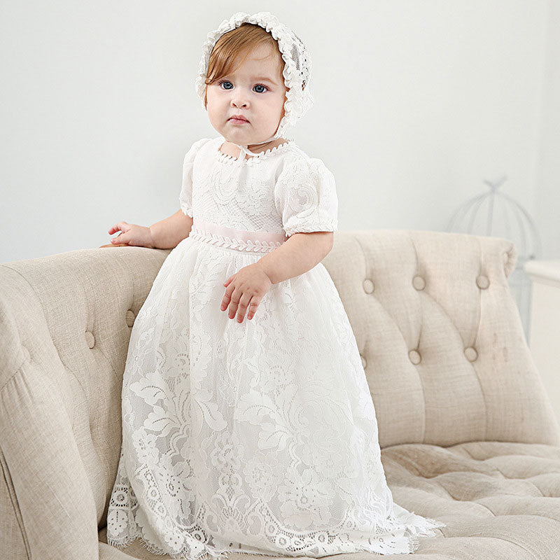 Robe De Baptême Petite Robe De Baptême Bébé Fille Longue En
