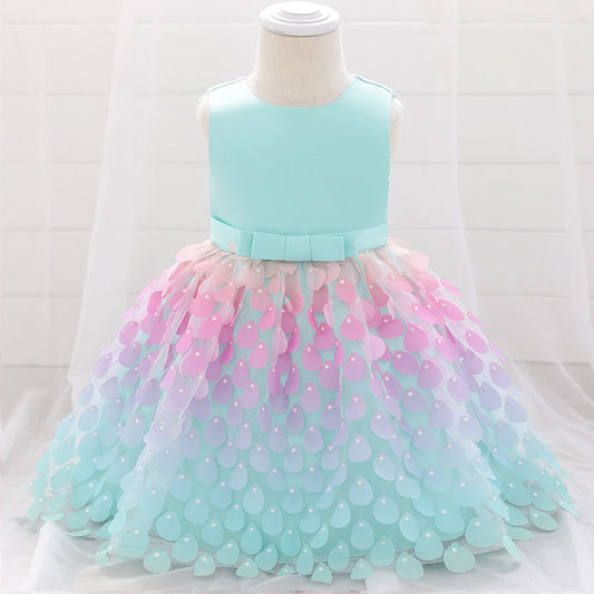 robe de princesse bébé jupe pétale de sirène