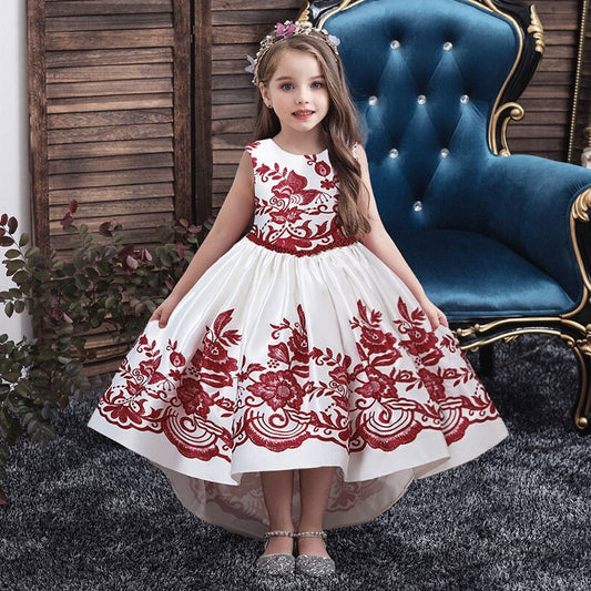 robe fille princesse rouge 