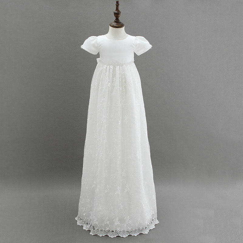 robe longue blanche baptême
