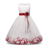 robe pour enfant avec ruban à la taille rouge plus une rose