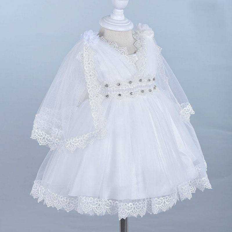 robe baptême bébé fille broderie et tulle