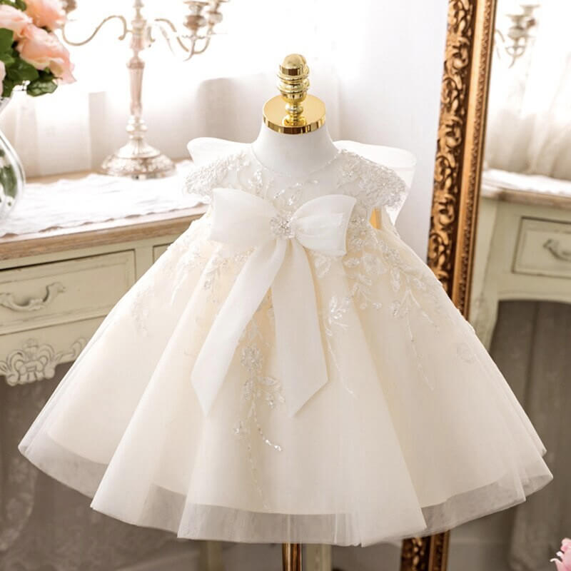 Robe baptême bébé fille ivoire