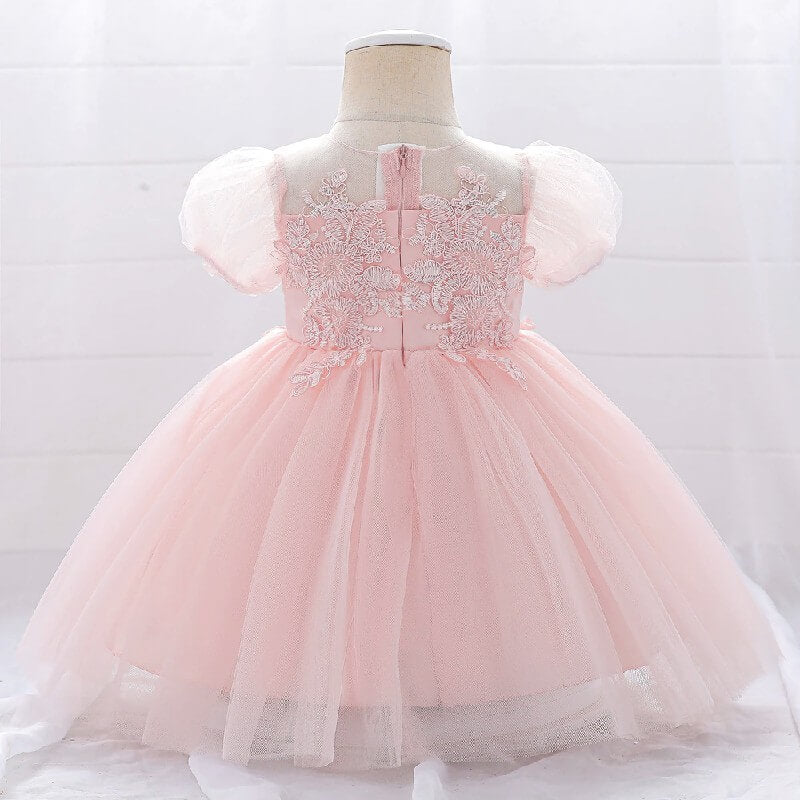 Robe baptême petite fille rose