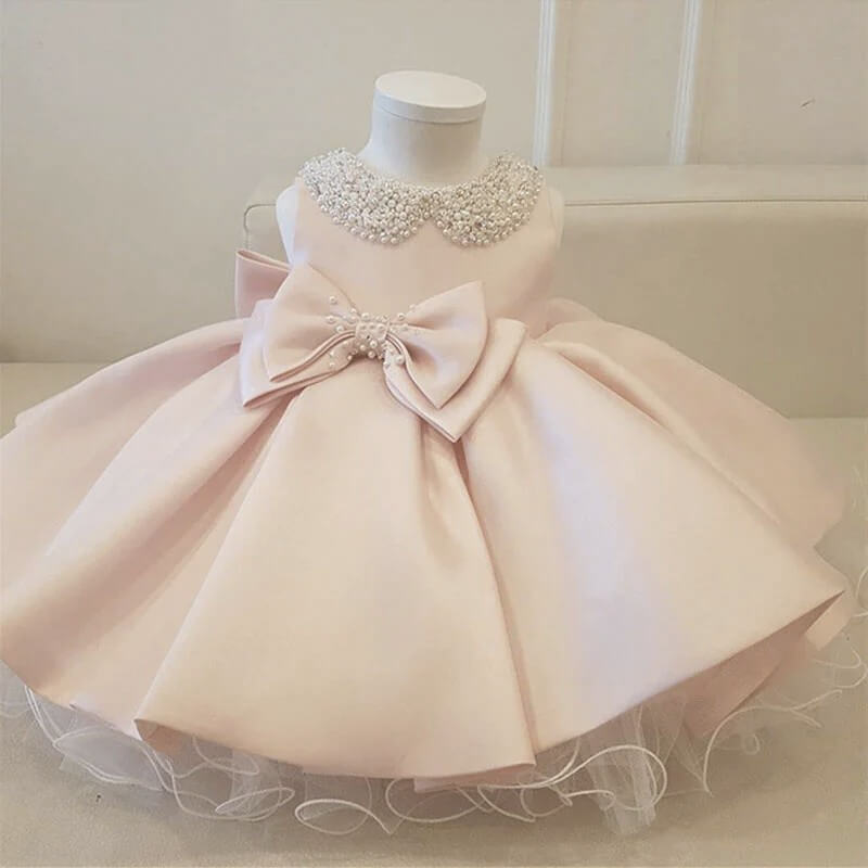 robe baptême princesse fille rose