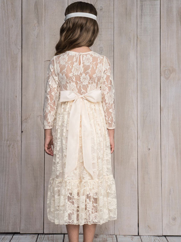 robe cérémonie bohème fille champagne