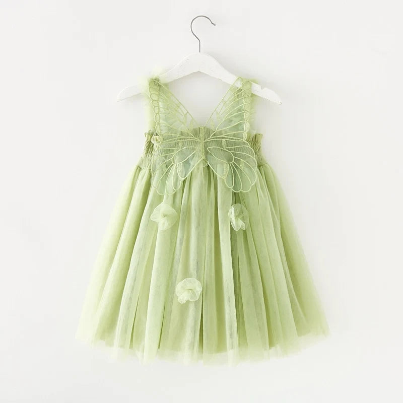 Robe cérémonie d'été papillon vert