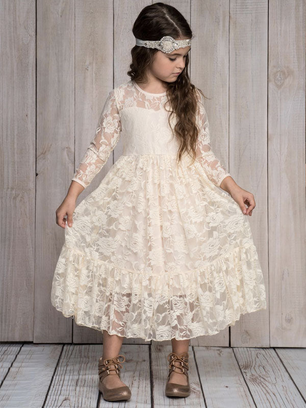 robe cérémonie fille bohème ivoire