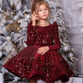 robe cérémonie fille illumination bordeaux