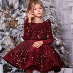 robe cérémonie fille illumination bordeaux