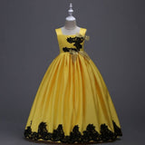 robe de bal fille jaune