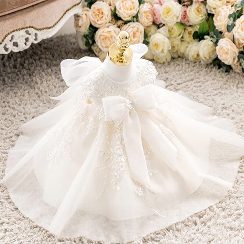 Robe de baptême fille ivoire