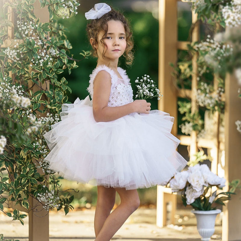 robe de baptême bébé princesse blanche