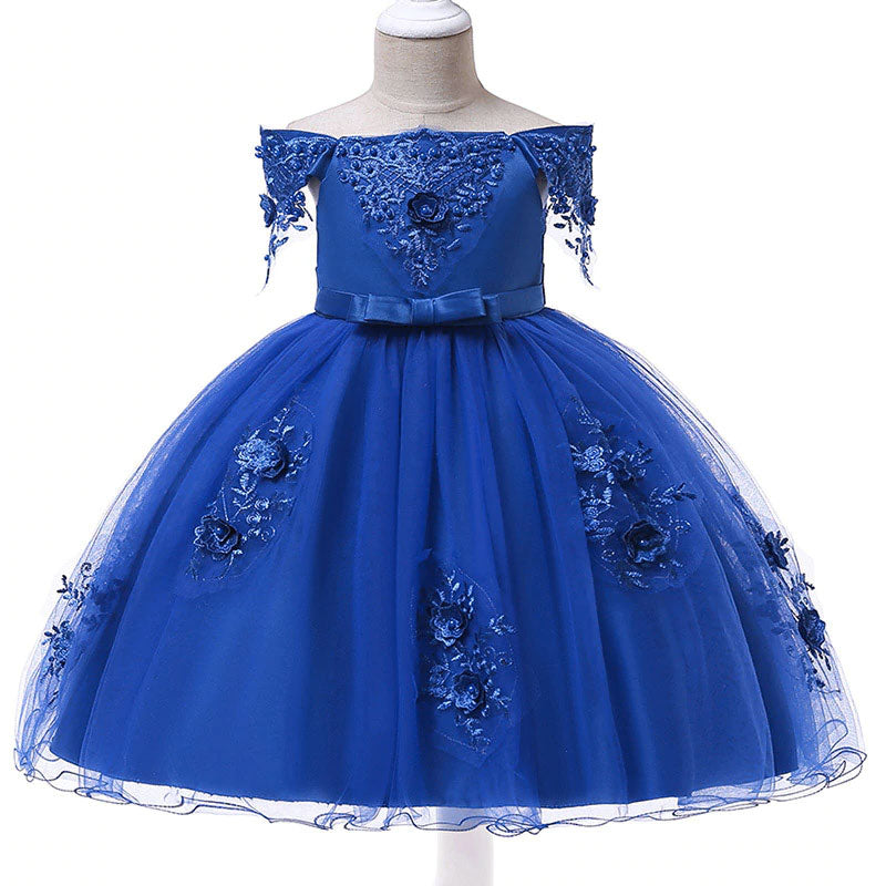 robe de cérémonie fille bleu roi