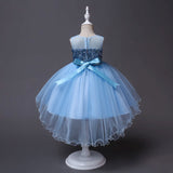 robe de princesse bleu avec volant pour petite fille