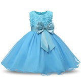 robe de princesse fille bleu clair