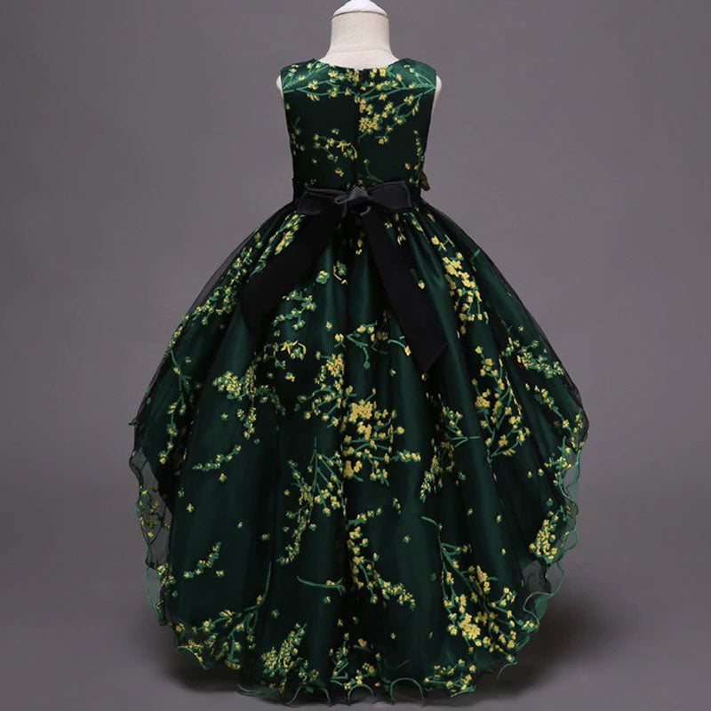 robe de princesse pour petite fille verte