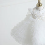 Robe gaufré baptême bébé fille