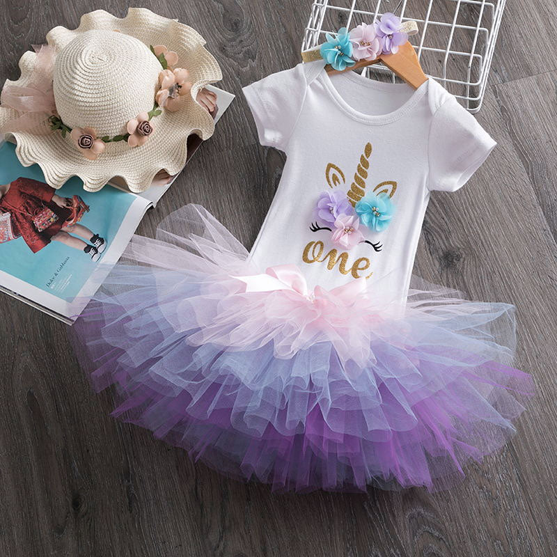 robe licorne violette bébé 1 an 