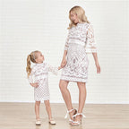 robe mère fille blanche