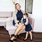 robe mère fille manches transparentes
