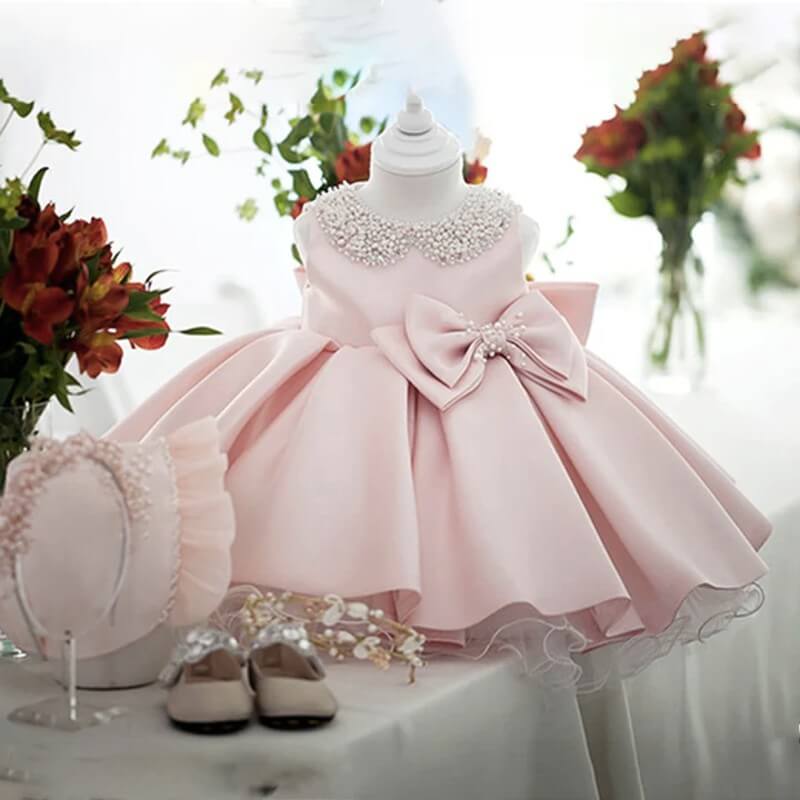 robe princesse baptême fille rose