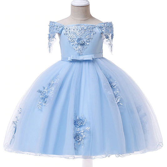 robe princesse fille bleu ciel