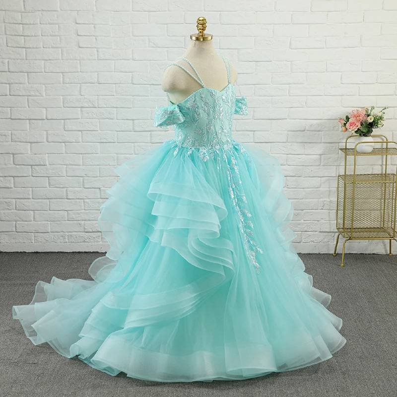 robe princesse fille bleue coupe princesse