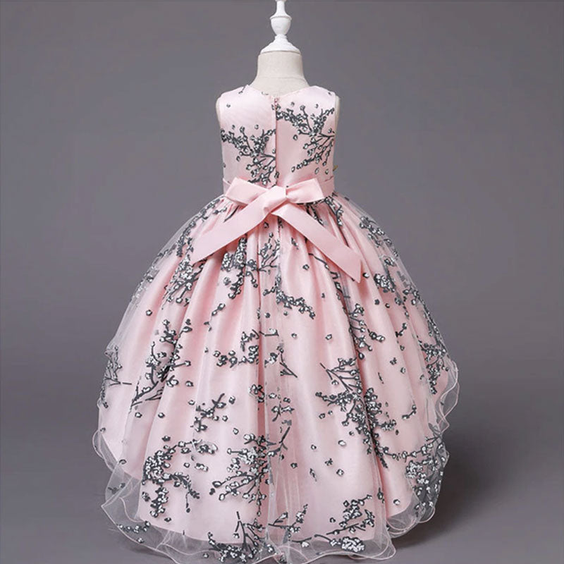 robe princesse fille mariage rose