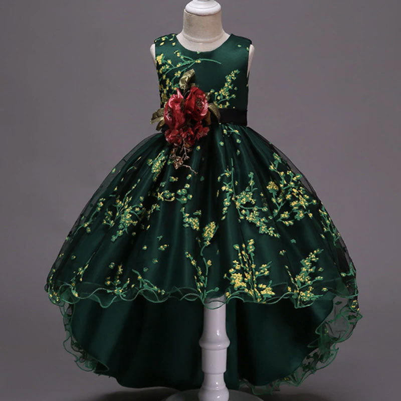 robe princesse filles d'honneur vert