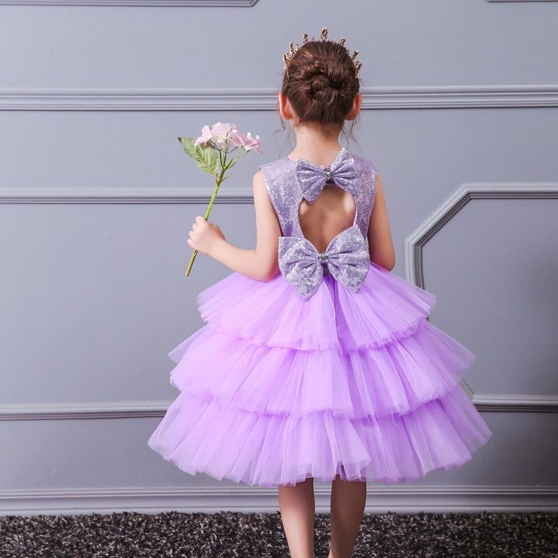 robe à paillette princesse pour petite fille violette