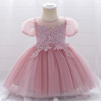 Robe rose foncé baptême petite fille