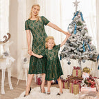 robe verte mère et fille